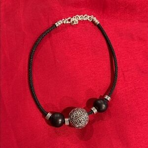 Brighton Black and Silver Beaded Necklace